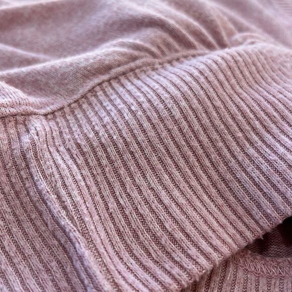 Anthropologie XL Faux Wrap Sweater Long Sleeve Blouson Cozy Dusted Pink feminine - Picture 8 of 10